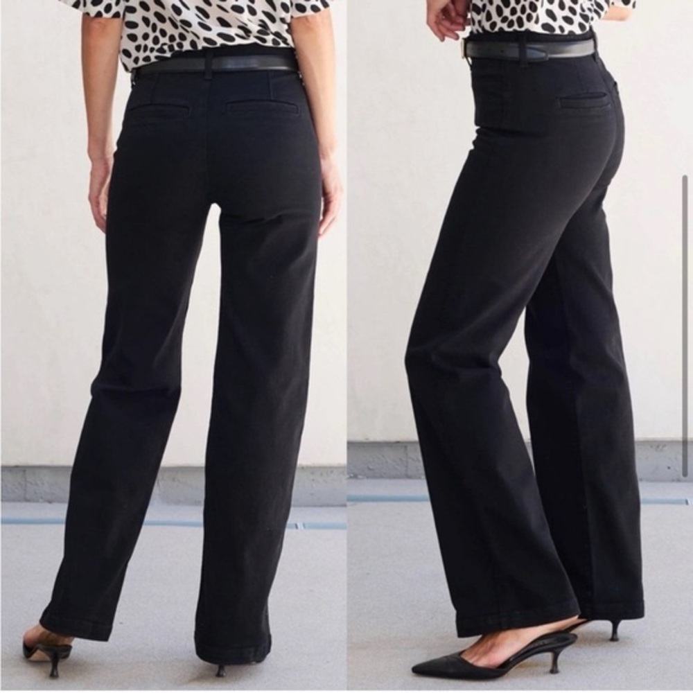 AYR High-Rise Straight-Leg Jeans in Black